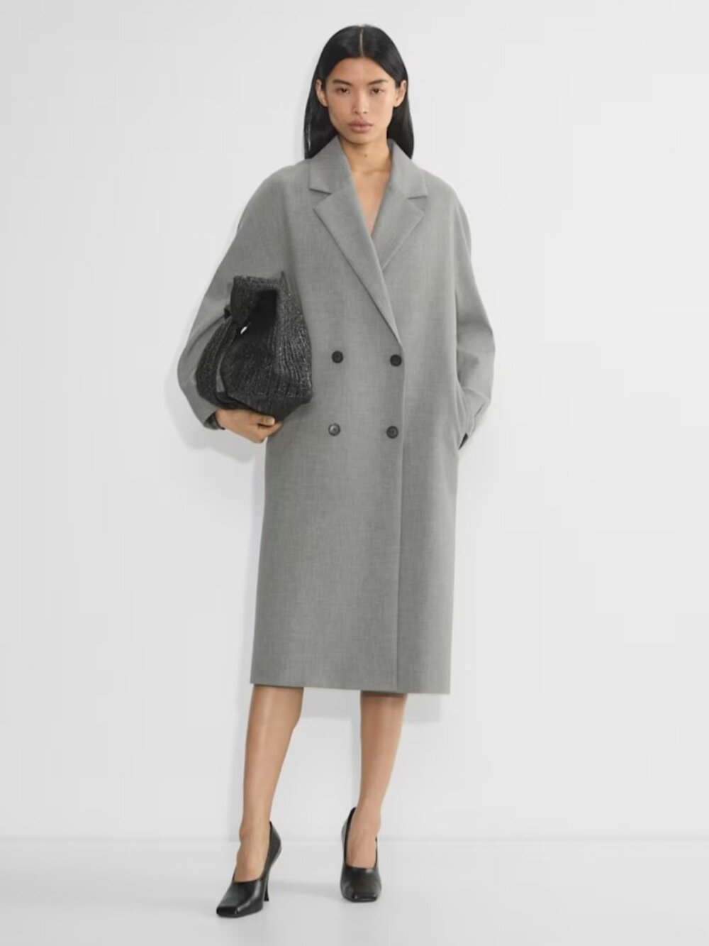 NWT Aritzia The Slouch Coat - (Re)ssential Heather Dark Grey M